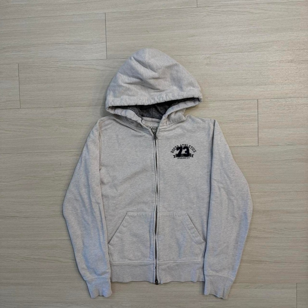 Roots Athletics Grey Full Zip Up Jacket Women's Size Large Basics